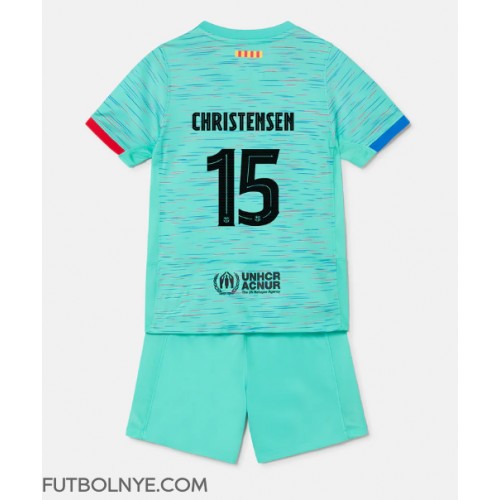 Camiseta Barcelona Andreas Christensen #15 Tercera Equipación para niños 2023-24 manga corta (+ pantalones cortos)